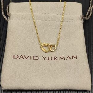 David Yurman Gold Interlocking Heart Necklace